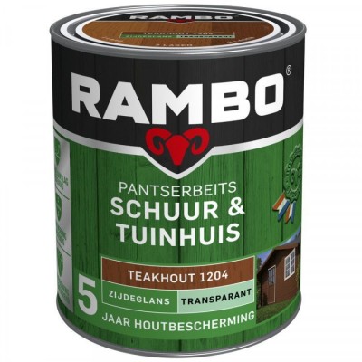Rambo Schuur en Tuinhuis pantserbeits zijdeglans transparant teakhout 1204 750ml