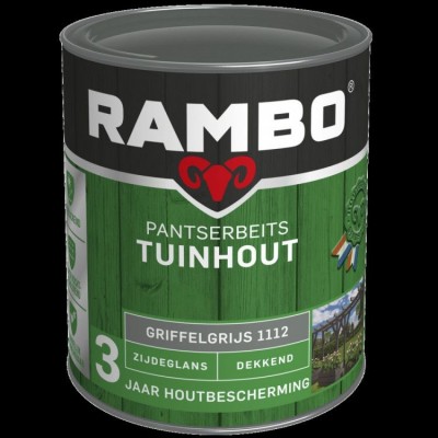Rambo Tuinhout pantserbeits zijdeglans dekkend griffel grijs 1112 750ml