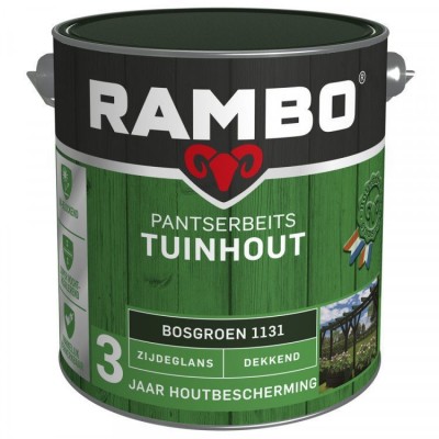Rambo Tuinhout pantserbeits zijdeglans dekkend bos groen 1131 2500ml