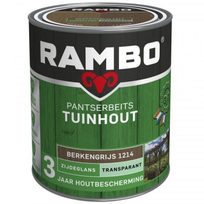 Rambo Tuinhout pantserbeits zijdeglans transparant berken grijs 1214 750ml