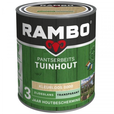 Rambo Tuinhout pantserbeits zijdeglans transparant kleurloos 0000 750ml