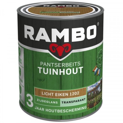 Rambo Tuinhout pantserbeits zijdeglans transparant licht eiken 1202 750ml