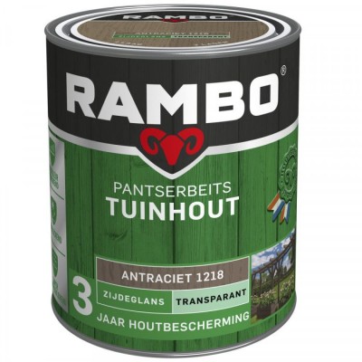 Rambo Tuinhout pantserbeits zijdeglans transparant antraciet 1218 750ml