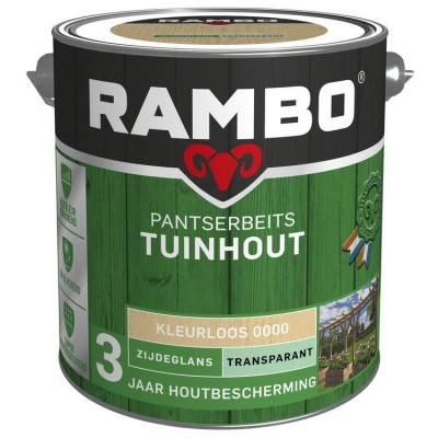 Rambo Tuinhout pantserbeits zijdeglans transparant kleurloos 0000 2500ml