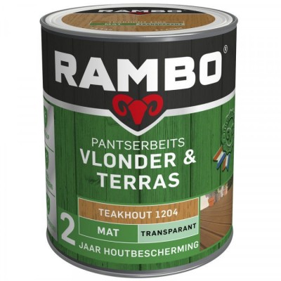 Rambo Vlonder en Terras pantserbeits mat transparant teakhout 1204 1000ml
