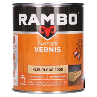 Rambo Pantser Vernis transparant Hoogglans kleurloos 750ml
