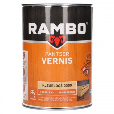 Rambo Pantser Vernis transparant Hoogglans kleurloos 1250ml