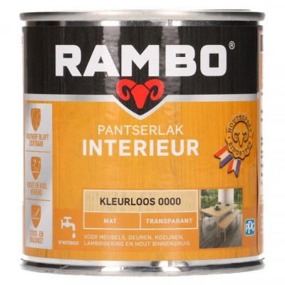 Rambo Pantserlak Interieur transparant mat kleurloos 250ml