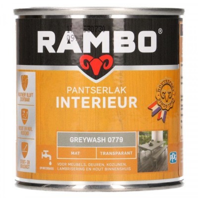 Rambo Pantserlak Interieur transparant mat greywash 779 250ml