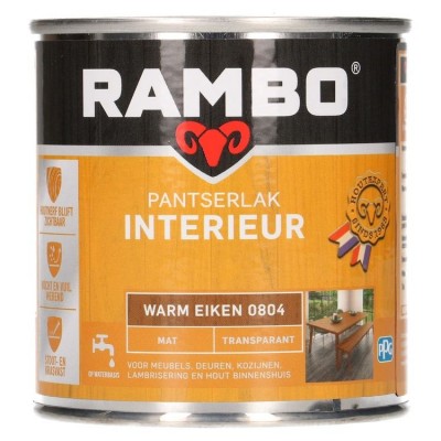 Rambo Pantserlak Interieur transparant mat warm eiken 804 250ml
