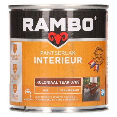 Rambo Pantserlak Interieur transparant mat koloniaal teak 769 250ml