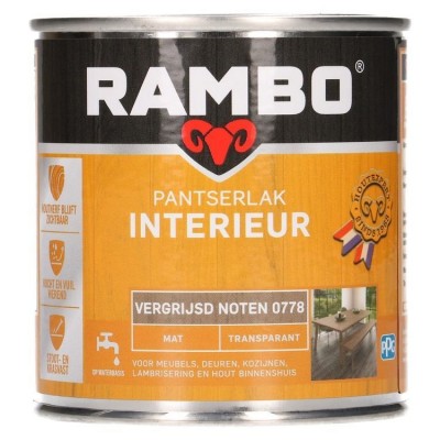 Rambo Pantserlak Interieur transparant mat vergrijsd noten 778 250ml