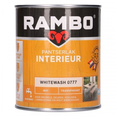Rambo Pantserlak Interieur transparant mat whitewash 777 750ml