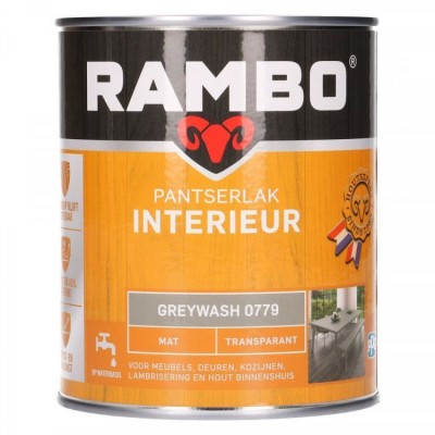 Rambo Pantserlak Interieur transparant mat greywash 779 750ml