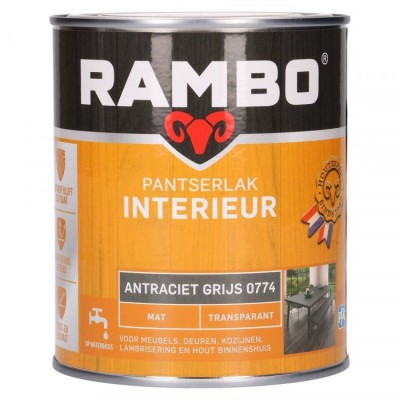 Rambo Pantserlak Interieur transparant mat antraciet grijs 774 750ml