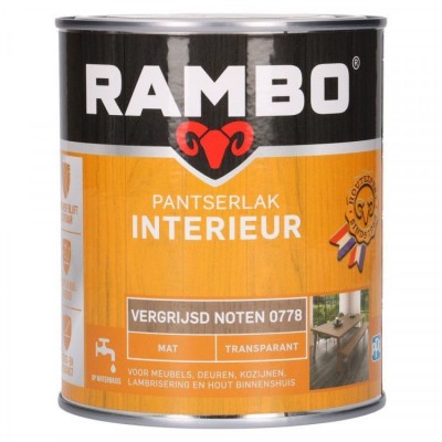 Rambo Pantserlak Interieur transparant mat vergrijsd noten 778 750ml