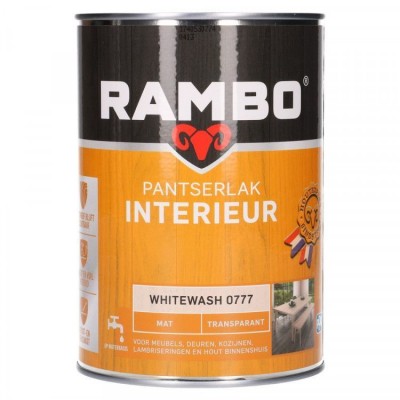 Rambo Pantserlak Interieur transparant mat whitewash 777 1250ml