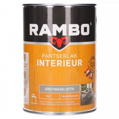 Rambo Pantserlak Interieur transparant mat greywash 779 1250ml
