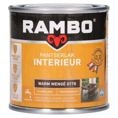 Rambo Pantserlak Interieur transparant zijdeglans warm wenge 776 250ml
