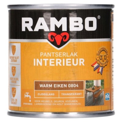 Rambo Pantserlak Interieur transparant zijdeglans warm eiken 804 250ml