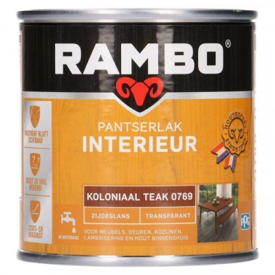 Rambo Pantserlak Interieur transparant zijdeglans kleurloos 250ml