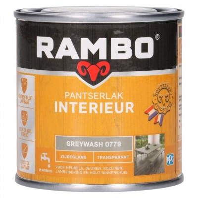 Rambo Pantserlak Interieur transparant zijdeglans greywash 779 250ml