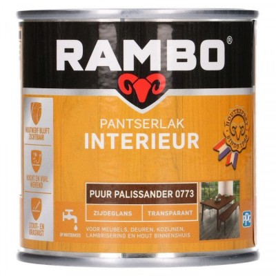 Rambo Pantserlak Interieur transparant zijdeglans puur palissander 773 250ml