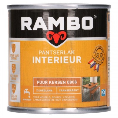 Rambo Pantserlak Interieur transparant zijdeglans puur kersen 806 250ml