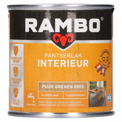 Rambo Pantserlak Interieur transparant zijdeglans puur grenen 805 250ml