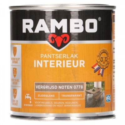 Rambo Pantserlak Interieur transparant zijdeglans vergrijsd noten 778 250ml