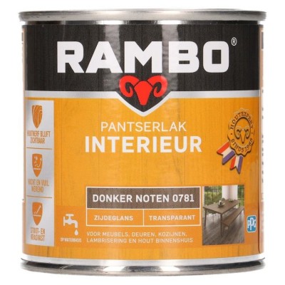 Rambo Pantserlak Interieur transparant zijdeglans donker noten 781 250ml