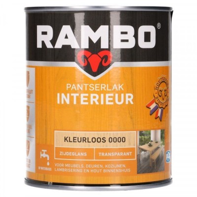 Rambo Pantserlak Interieur transparant zijdeglans kleurloos 750ml