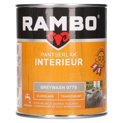 Rambo Pantserlak Interieur transparant zijdeglans greywash 779 750ml