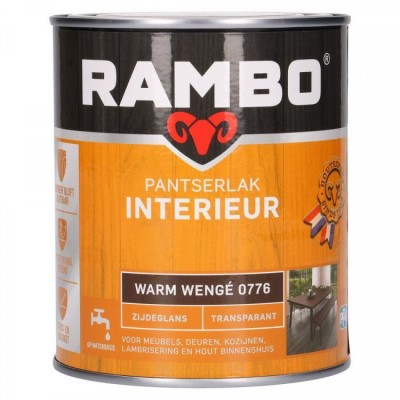 Rambo Pantserlak Interieur transparant zijdeglans warm wenge 776 750ml