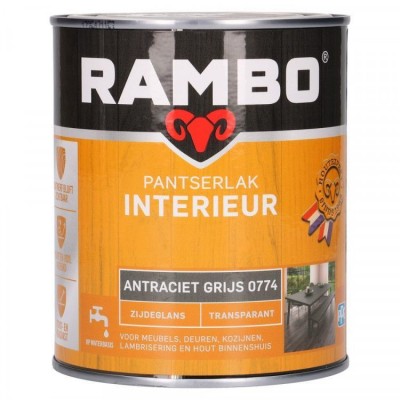 Rambo Pantserlak Interieur transparant zijdeglans antraciet grijs 774 750ml