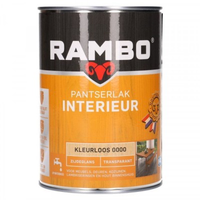 Rambo Pantserlak Interieur transparant zijdeglans kleurloos 1250ml