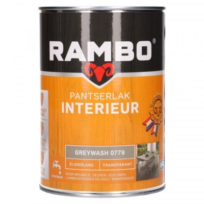 Rambo Pantserlak Interieur transparant zijdeglans greywash 779 1250ml