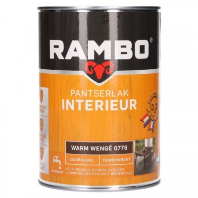 Rambo Pantserlak Interieur transparant zijdeglans warm wenge 776 1250ml