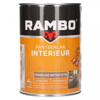 Rambo Pantserlak Interieur transparant zijdeglans vergrijsd noten 778 1250ml
