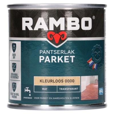 Rambo Pantserlak Parket transparant mat kleurloos 250ml