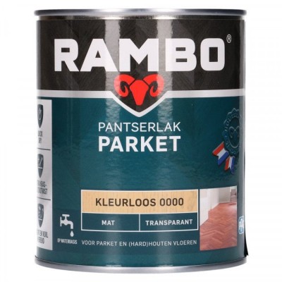 Rambo pantserlak parket transparant mat kleurloos 750ml