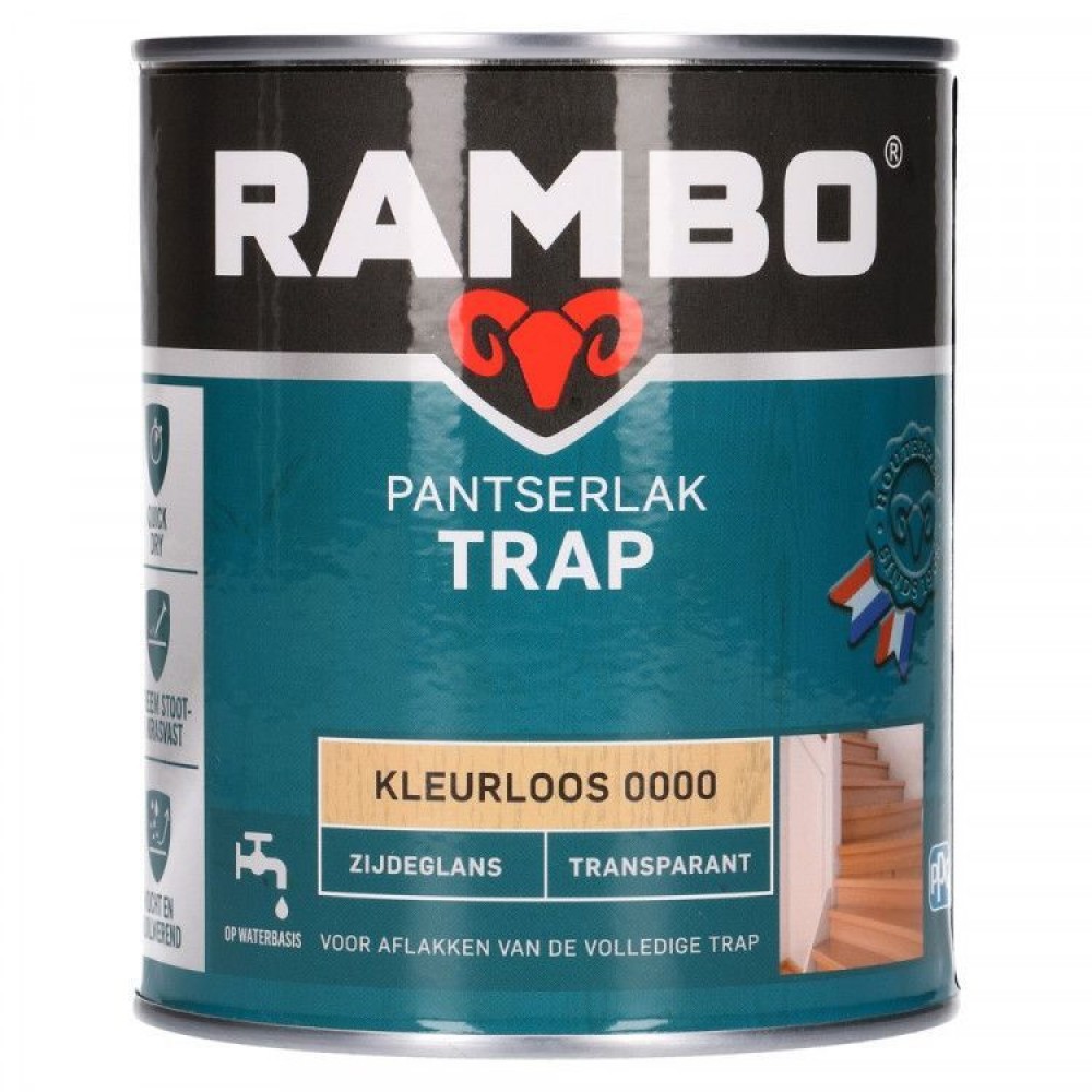 Rambo Pantserlak Trap transparant zijdeglans kleurloos 750ml
