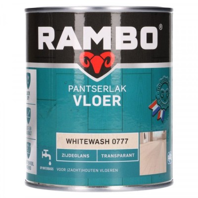 Rambo Pantserlak Vloer transparant zijdeglans whitewash 777 750ml