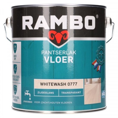Rambo Pantserlak Vloer transparant zijdeglans whitewash 777 2500ml