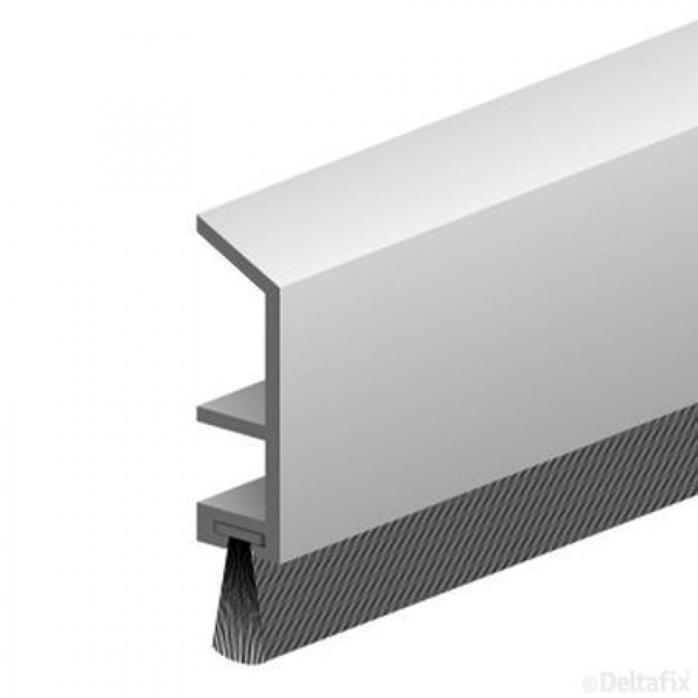 Tochtstrip aluminium grijs 31x7mm 220cm