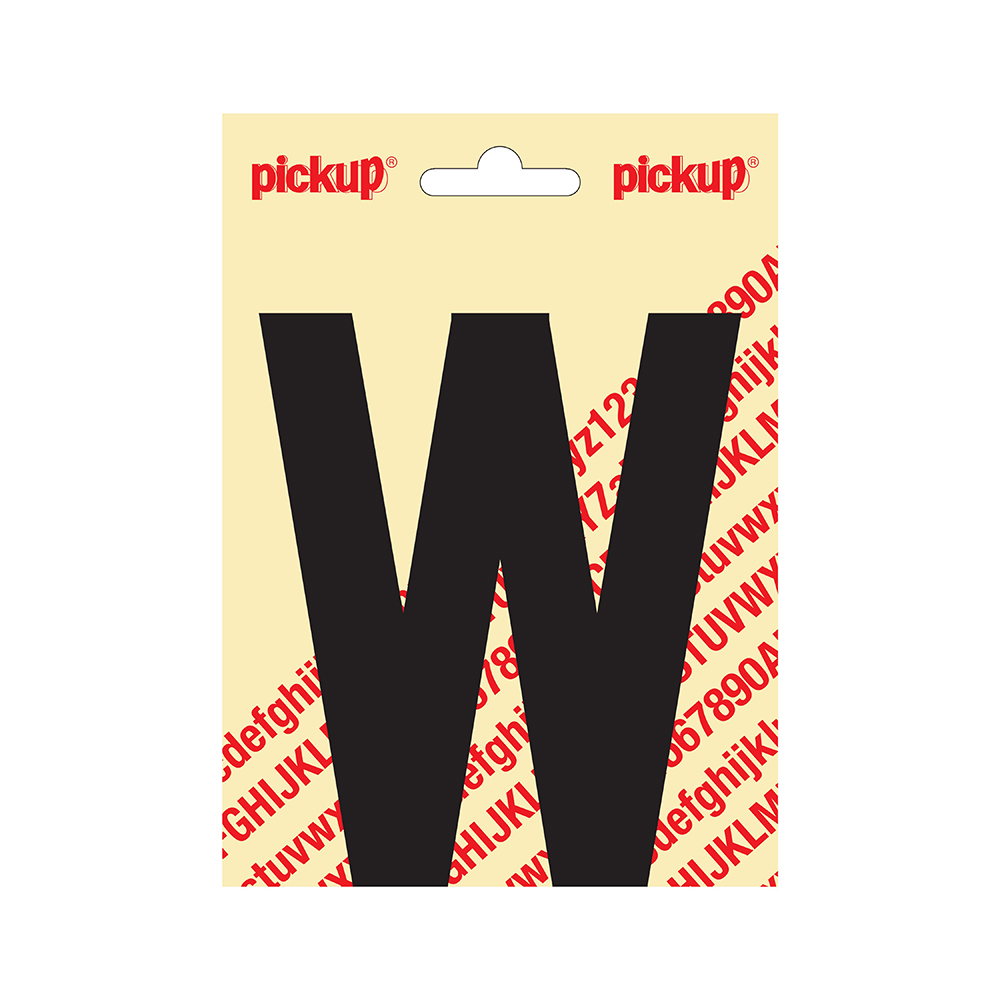 Pickup plakletter 120mm zwart nobel letter - W