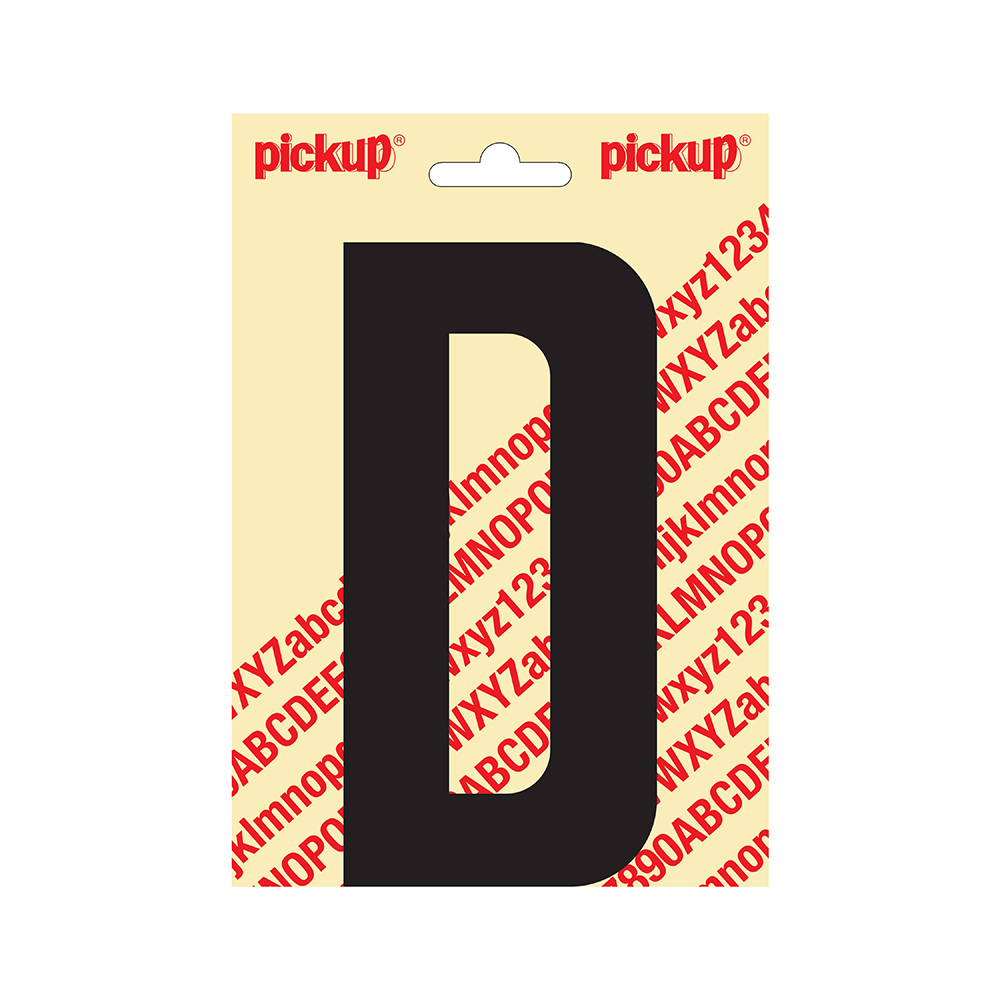 Pickup plakletter 150mm zwart nobel letter - D
