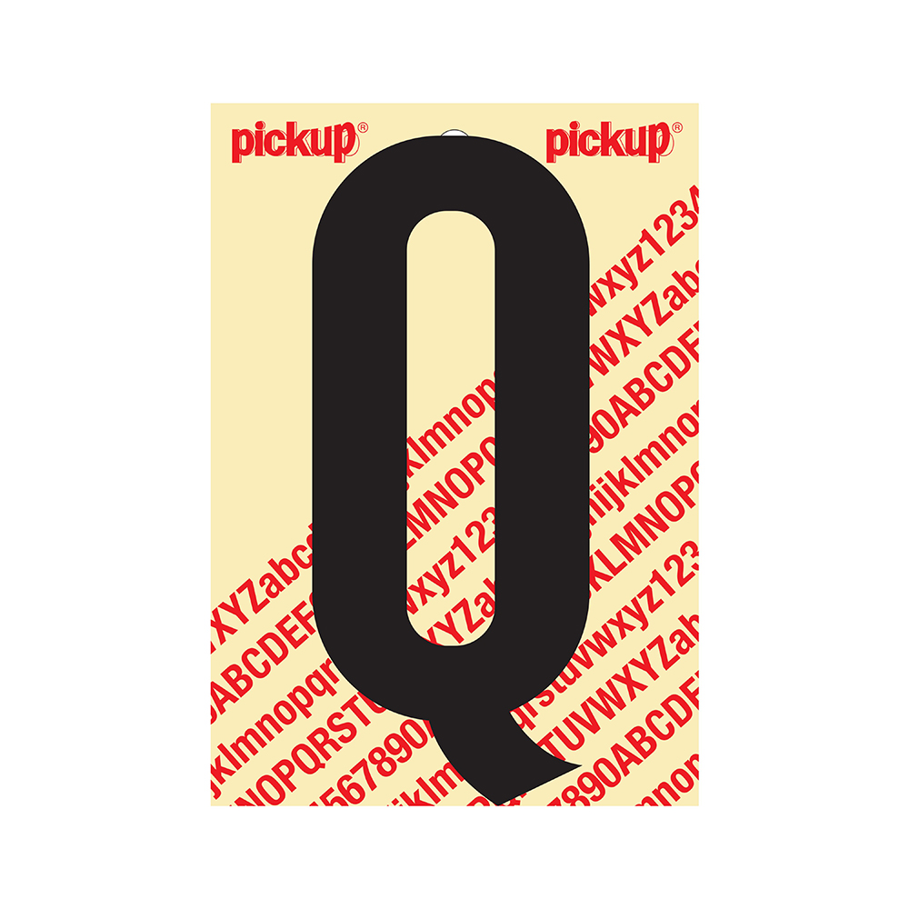 Pickup plakletter 150mm zwart nobel letter - Q