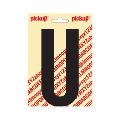 Pickup plakletter 150mm zwart nobel letter - U
