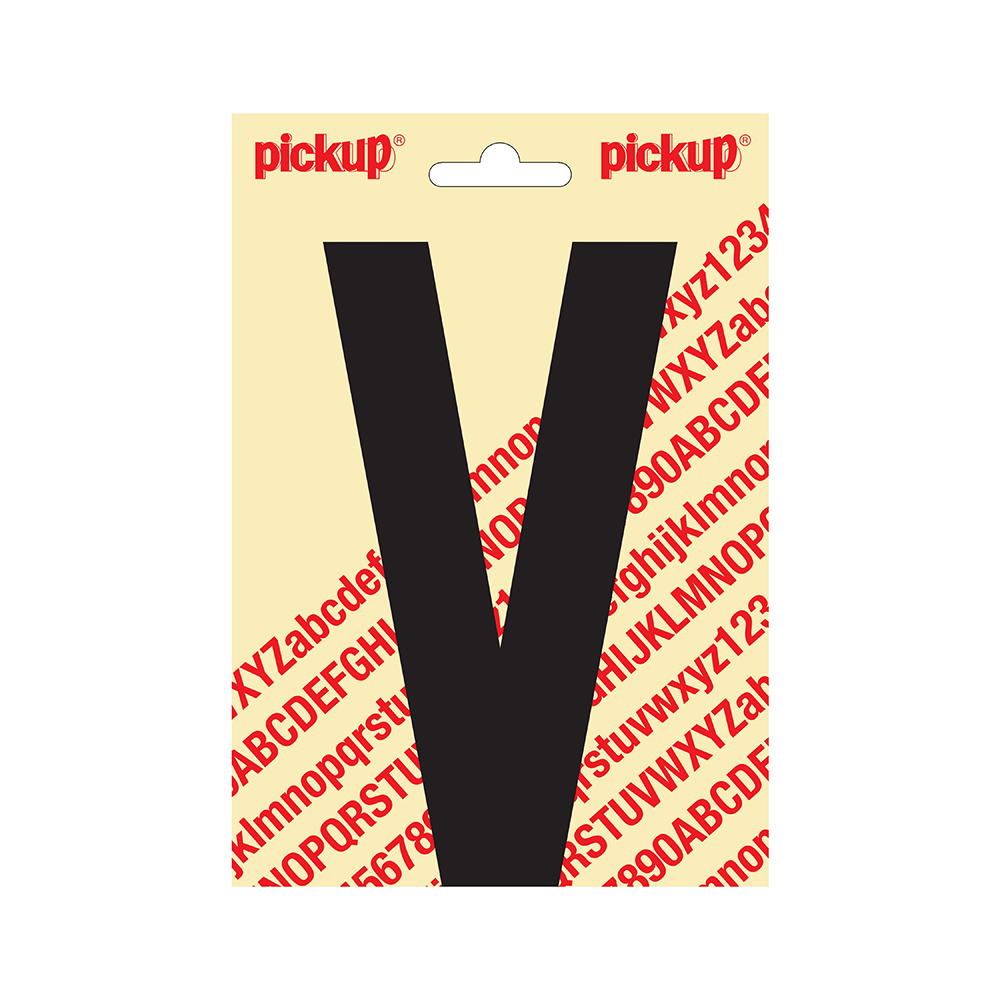 Pickup plakletter 150mm zwart nobel letter - V